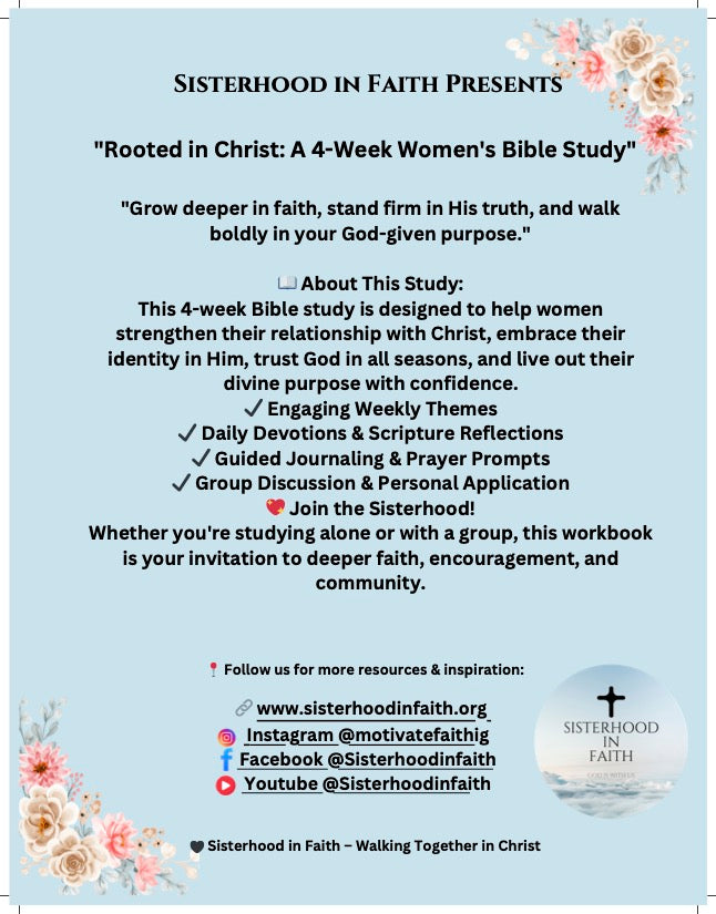 4-Week Bible Study Digital Workbook "Rooted in Christ"