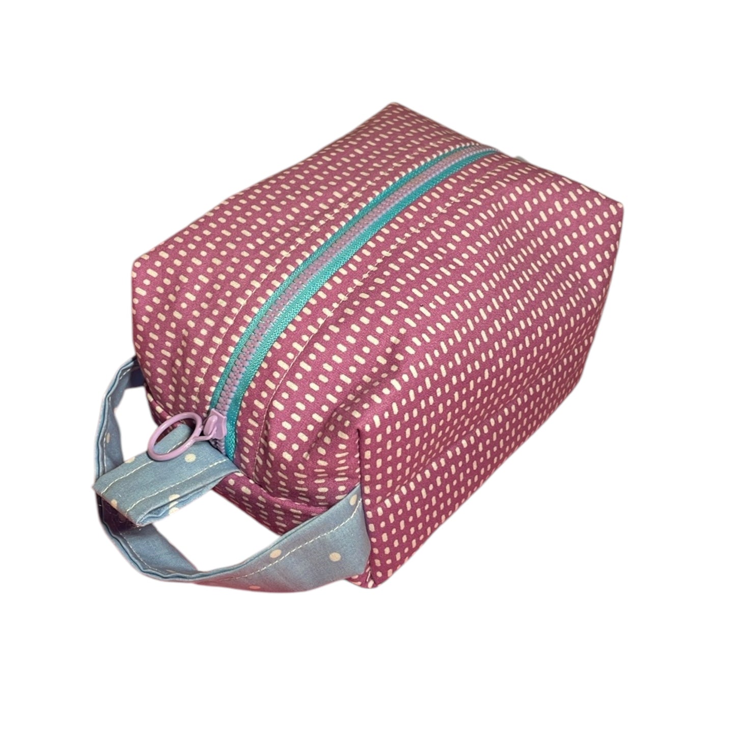 Handmade Purple with Baby Blue Cosmetic Bag