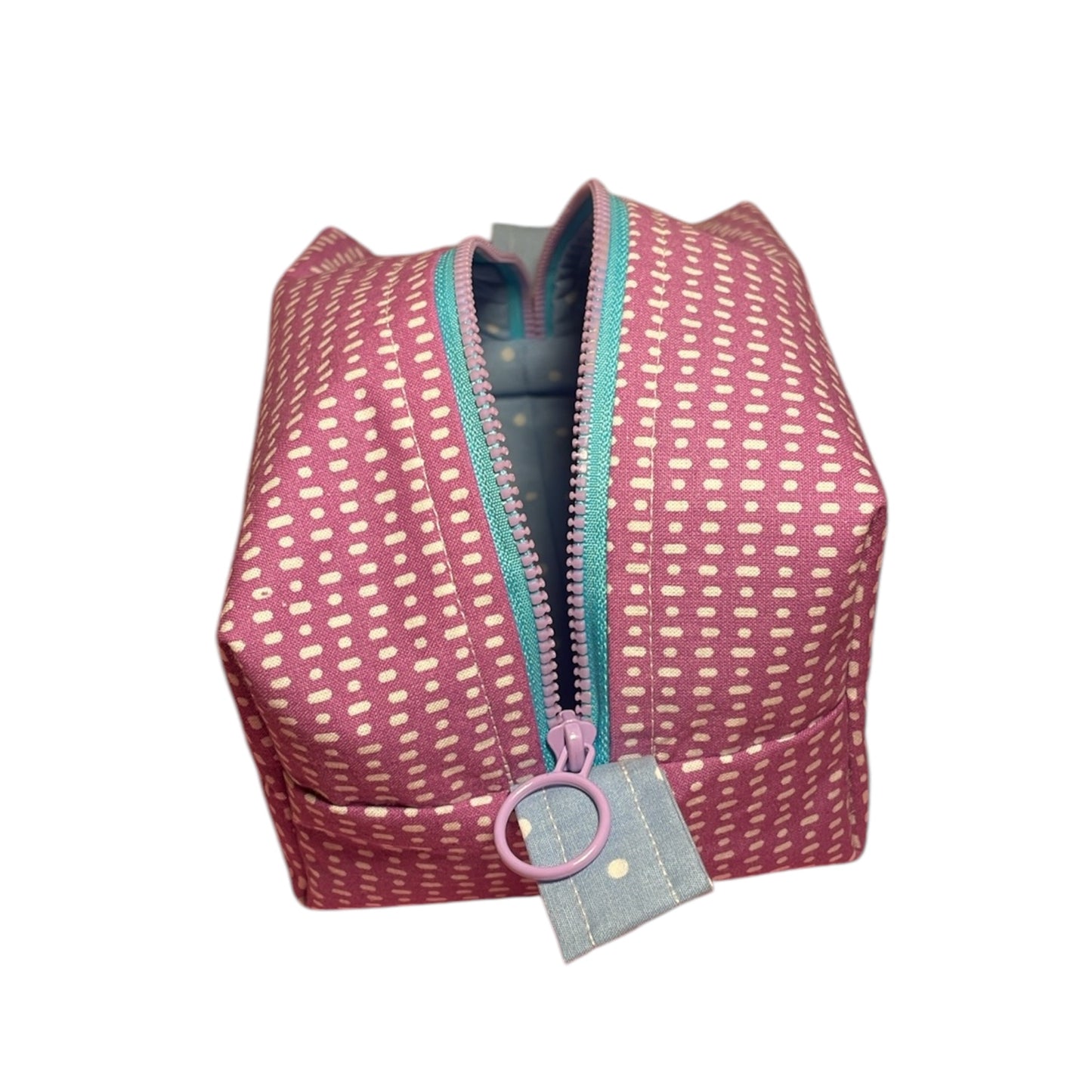 Handmade Purple with Baby Blue Cosmetic Bag