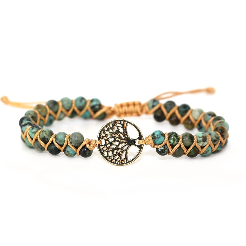 Vintage Leather Bracelets natural Stone Wrap Bracelets
