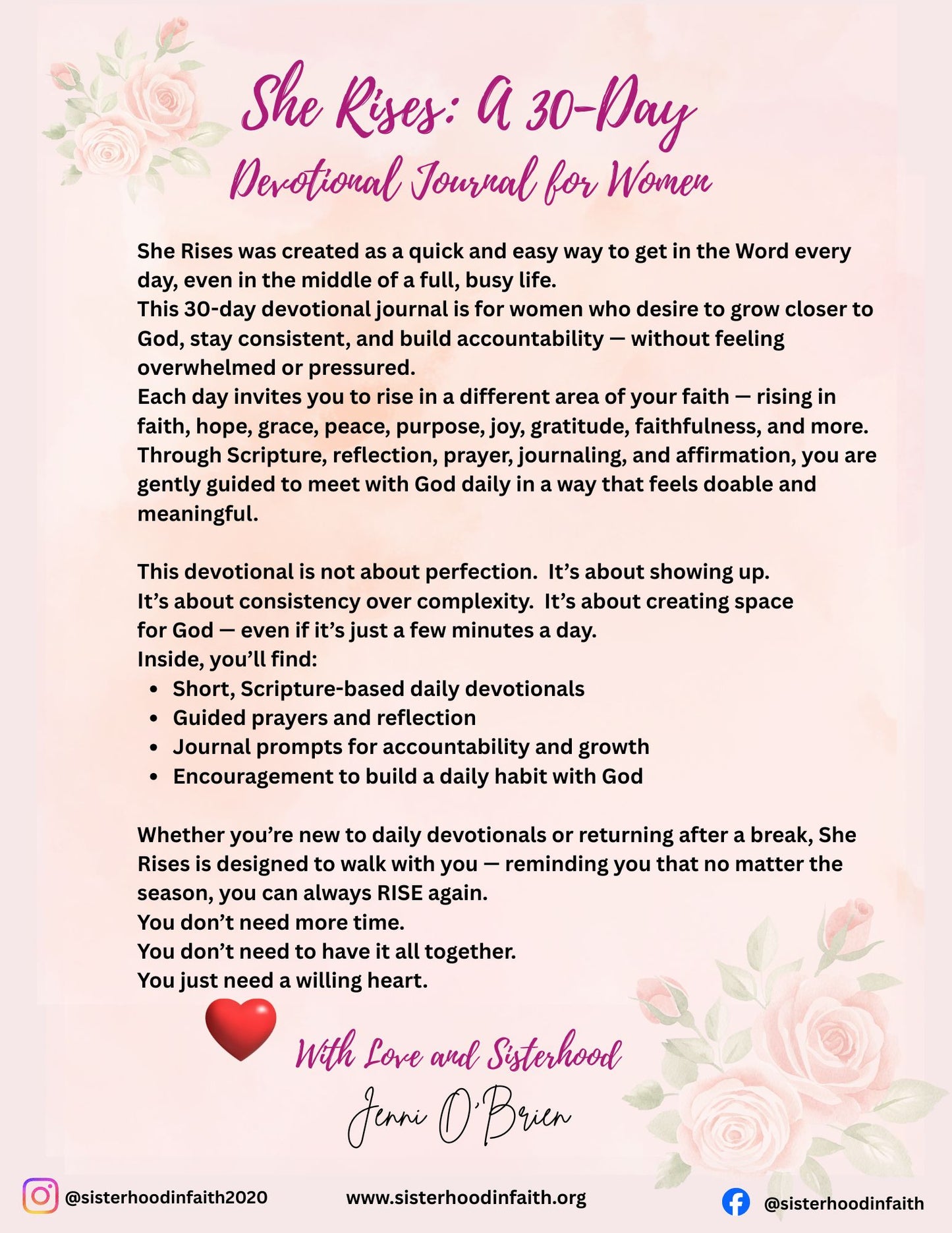 She Rises-30 Day Devotional Journal- Digital Download